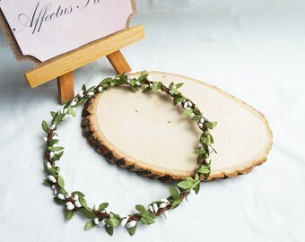 Simple Flower Crown, Bridal Flower Crown, Bridesmaid Flower Crown, Adult Flower Crown, Flower Girl Crown, White Flower Crown, Rustic Wedding