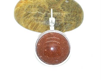 Cabochon stone fine goldstone 18mm flat back