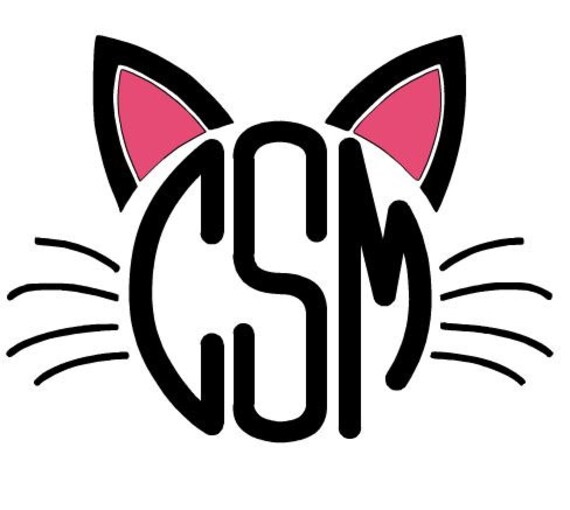 Cat Monogram Decal Kitty Monogram Decal Kitty YETI Decal