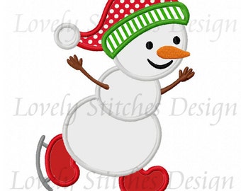 Christmas Snowman Applique Machine Embroidery Design NO:0470