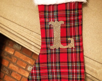 Personalised tartan Christmas Stocking