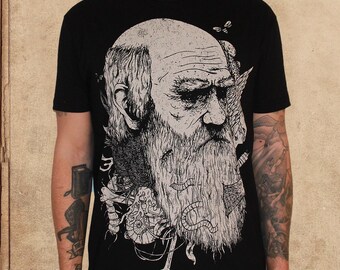 Charles Darwin - Origin of Species - black - discharge ink - natural selection
