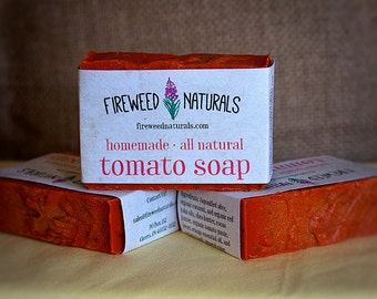 Premium, All-Natural, Tomato Soap Bar - Vegan Friendly, Cold Process