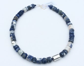 White Sodalite and Sterling Silver Necklace