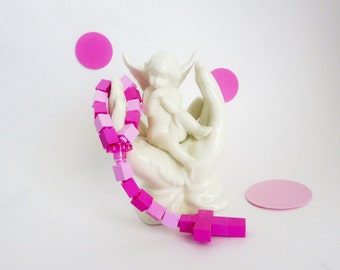 Single Decade Rosary or Chaplet made of Lego Bricks - Pink Lego rosary