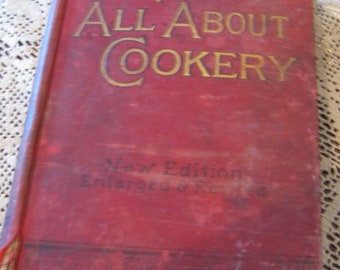 Vintage Antique Mrs. Beeton's All About Cookery, News Edition Enlarged & Revised, 1905