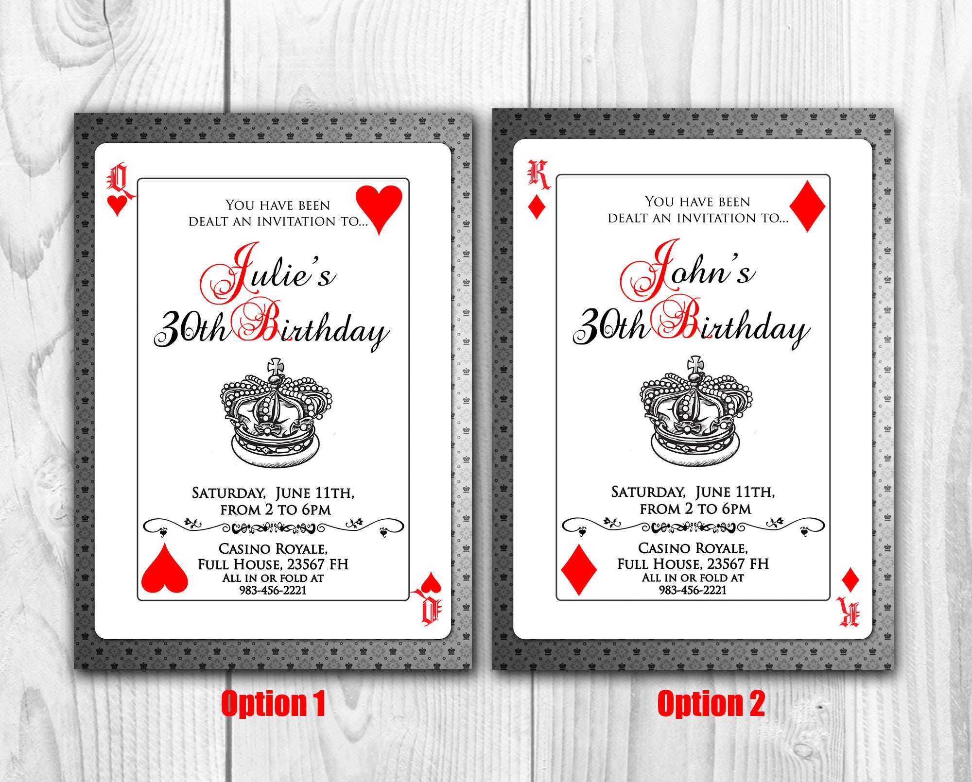 Poker Card Invitations 3