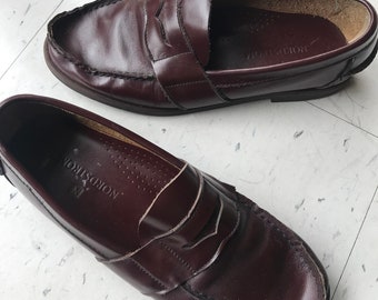 Vintage Penny Loafers 80s Nordstrom Size 7 Mahogany Leaather Original Penny Loafer Preppy 80s 90s