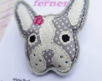 Frenchie brooch dog French bulldog Boston terrier