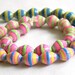 Paper Beads - Paper Bead Jewelry Supplies - Hand painted - NEON - Lot of 32 - #1840