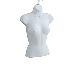 White Half Female Hanging Torso Form