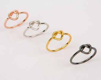 Heart knot ring, Gold knot ring, Heart shape knot ring, Gold knot ring, Friendship ring, Wedding jewelry Bridesmaid jewelry
