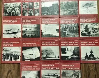 Vintage Book Set: Military History Of World War II, 1962. 1-18 Volume Set. Dupuy Col. U.S. Army, Ret. Veterans Memorabilia History Books.