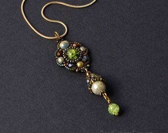 Enchanted Forest Beadwoven pendant