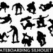 Skateboarding Clip Art Graphic Skateboard Clipart Digital Scrapbook Silhouette Download Transparent PNG Vector Commercial Use