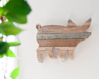 Farmhouse Decor, Rustic Home Decor, Pig Decor, Kitchen Wall Decor, Farmhouse, Kitchen Decor, Vegan, Reclaimed Wood, Country Decor