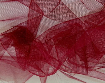 Tulle Netting Dress Fabric 140cm Wide 30 Colour Range - Wine