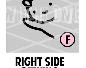 Right Side Peeking Munchkin Vinyl WITH bow - (F)