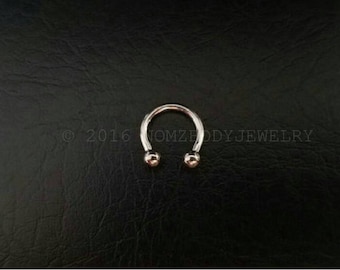 Small Titanium Septum Horseshoe Ring 16g 5/16"(8mm) 3/8" (10mm) 1/2" (12mm) Daith Snug Orbital Helix Tragus Lip Ring Internally Threaded