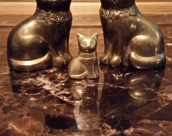 Vintage Brass Cats