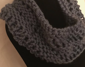 hand made cowl/chunky cowl/denim blue/cowl