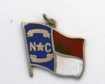 Silver North Carolina Charm with enamel