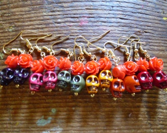 dia de los muertos, day of the dead earrings