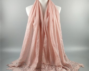 elegant embroidered lace scarf