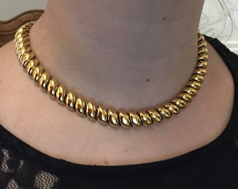 Designer classic Ciner necklace gold plated chocker Ciner roller link necklace
