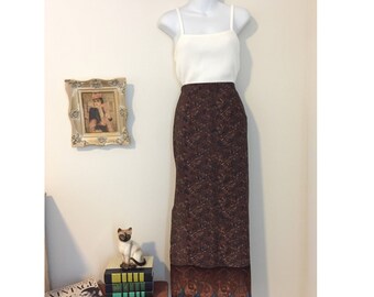 Brown Paisley/Bohemian/ Long Skirt Size XS-Small