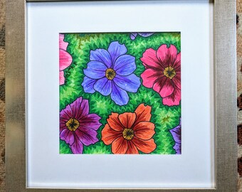 Floral Burst Wall Art (Framed)