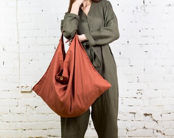 Linen tote bag, linen bag, linen handbag, beach tote, summer bag, canvas tote bag, boho bag, tote bag canvas, shopping bag, linens/LT0002