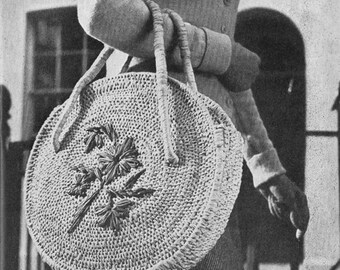 Vintage 1948 Raffia Shopping Bag Pattern Tutorial - digital download
