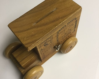 Toystalgia wooden truck music box/coin bank