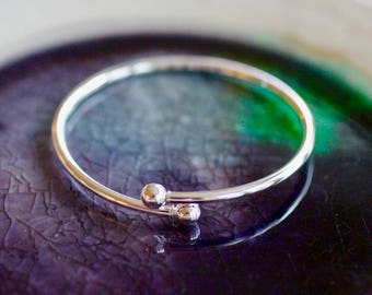 Sterling Silver Bangle - Charm Bracelet - Twist Open Bangle - Add A Charm Bracelet - Silver Bracelet - Bangle Bracelet - Bangle