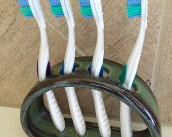 Toothbrush Holder Ceramic Amazon Green