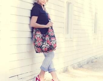 Skull Bag - Large Crossbody Bag for Women - Vegan Bag - Skull Diaper Bag - Womens Cross Body Bag - Cross Shoulder Bag - Goth Purse for Women
