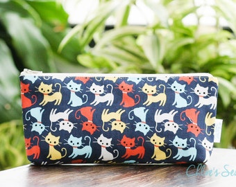 Cat Pencil Case, Cat Lover, Pencil Pouch, Zipper Pouch, Pencil Holder, School Supplies, Purse Organizer, Teen Gift, Makeup Bag, Cosmetic Bag