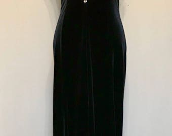 80's Deep Green Velvet and Gold Gown LV0082