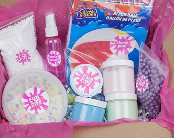Mystery SLIME Box, 5 Different Kinds of Slime, Activator Spray Bottle, Foam Beads, Slime Supplies + Fun extras
