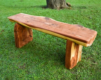 Natural Live Edge Cedar Bench