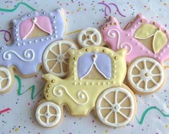 Princess Carriage Cookie Favors - 1 Dozen