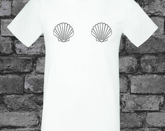 seashell bra t shirt