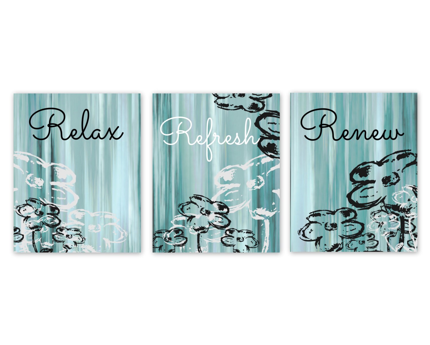 Bathroom Wall Decor Teal Aqua Art Zoomen