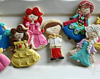 Disney Princess Cookies-Elsa Cookie, Ana Cookie, Tinkerbell Cookie, Cinderella Cookie, Sleeping Beauty Cookie