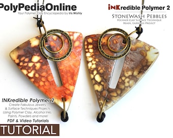 Polymer Clay Tutorial, PDF Tutorial, Polymer Clay Pattern, Polymer Clay Jewelry, DIY Handmade Bead, Jewelry Tutorial, Alcohol Ink, Video