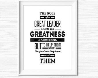 Leadership Quotes For Office Wall Art Motivational Wall Decor Printable Success Quotes Inspirational Teamwork Canvas Quote Cubicle Decor
