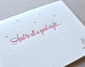 And To All A Good Night Letterpress Card & Envelope