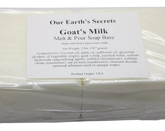 Goats Milk - 2 Lbs Melt and Pour Soap Base - Our Earth's Secrets