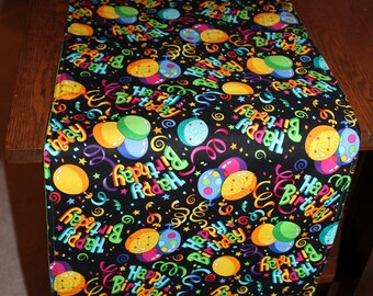 Birthday Table Runner Reversible Happy Birthday - 70"